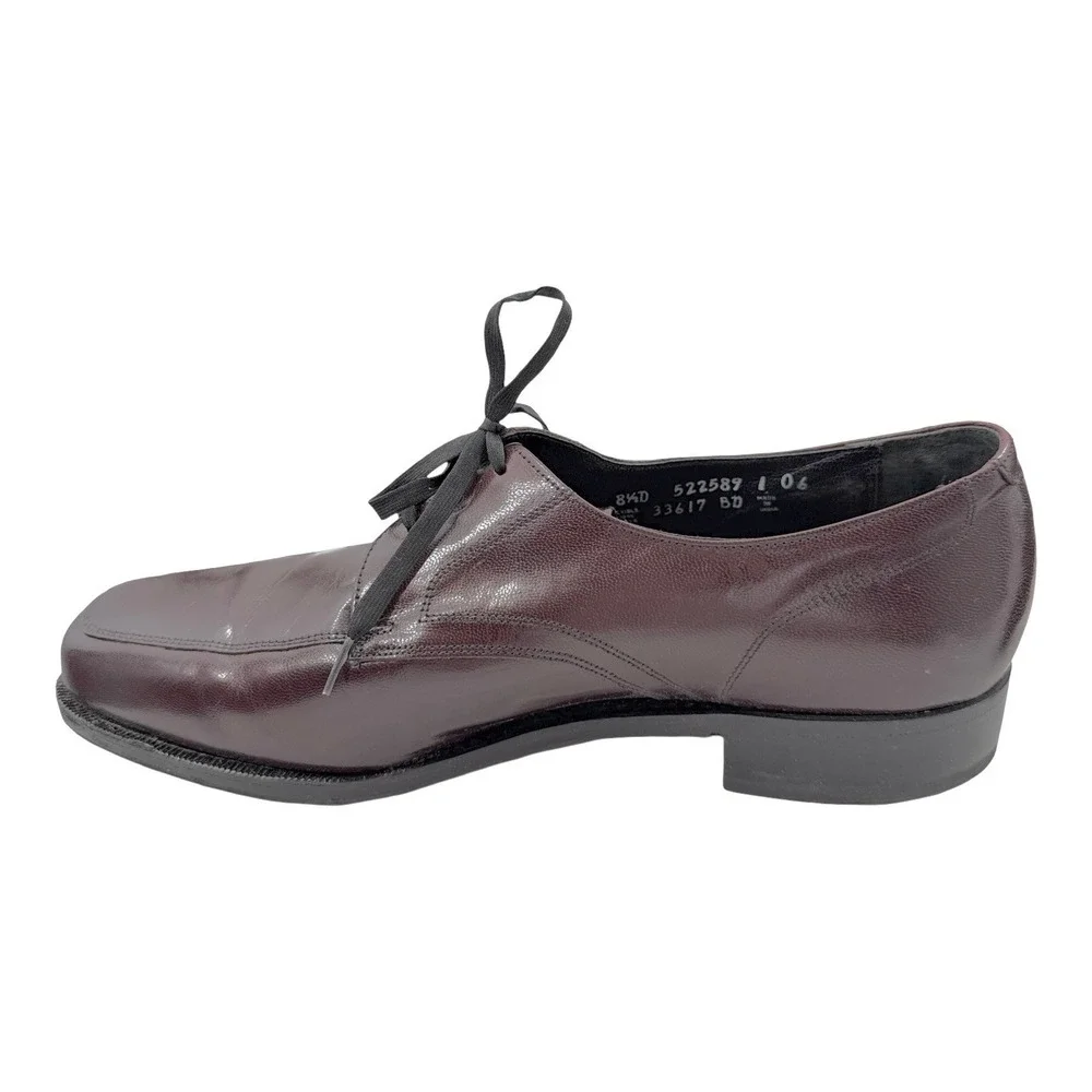 Florsheim Burgundy Leather Apron Toe Dress‎ Shoes Size 8.5 Vintage Classic